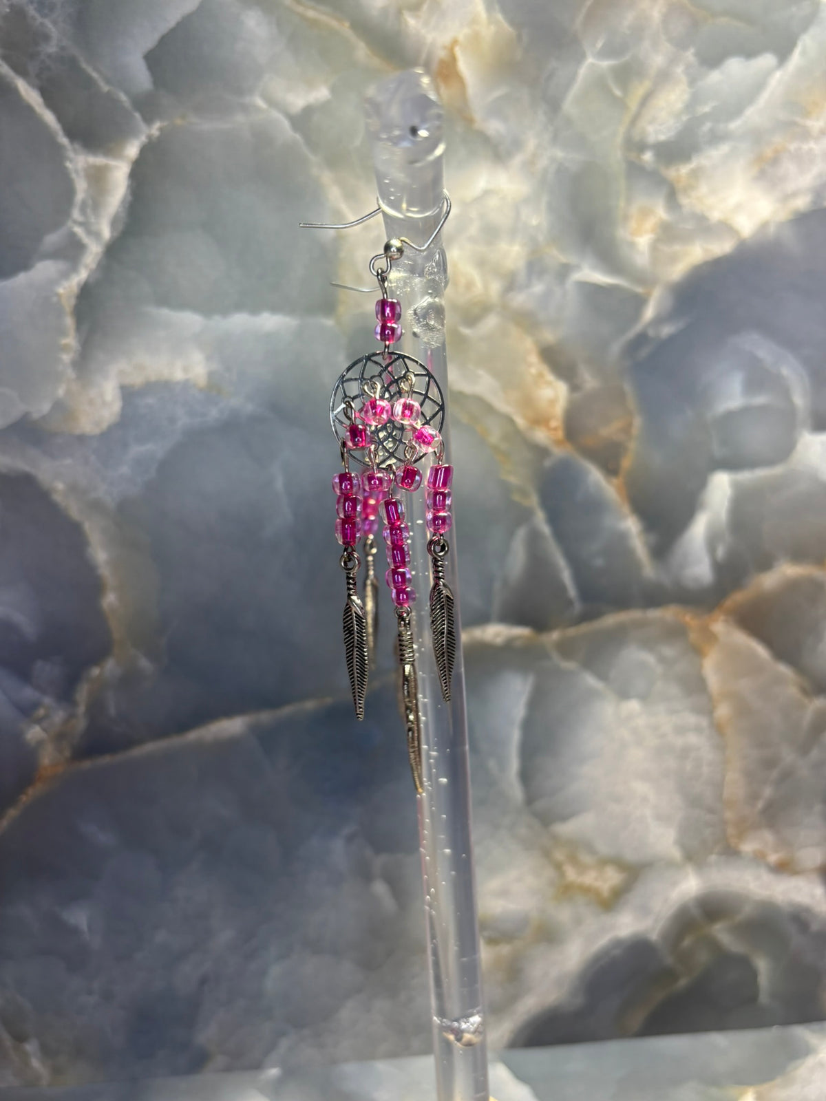 Fuchsia Dreamcatcher Earrings