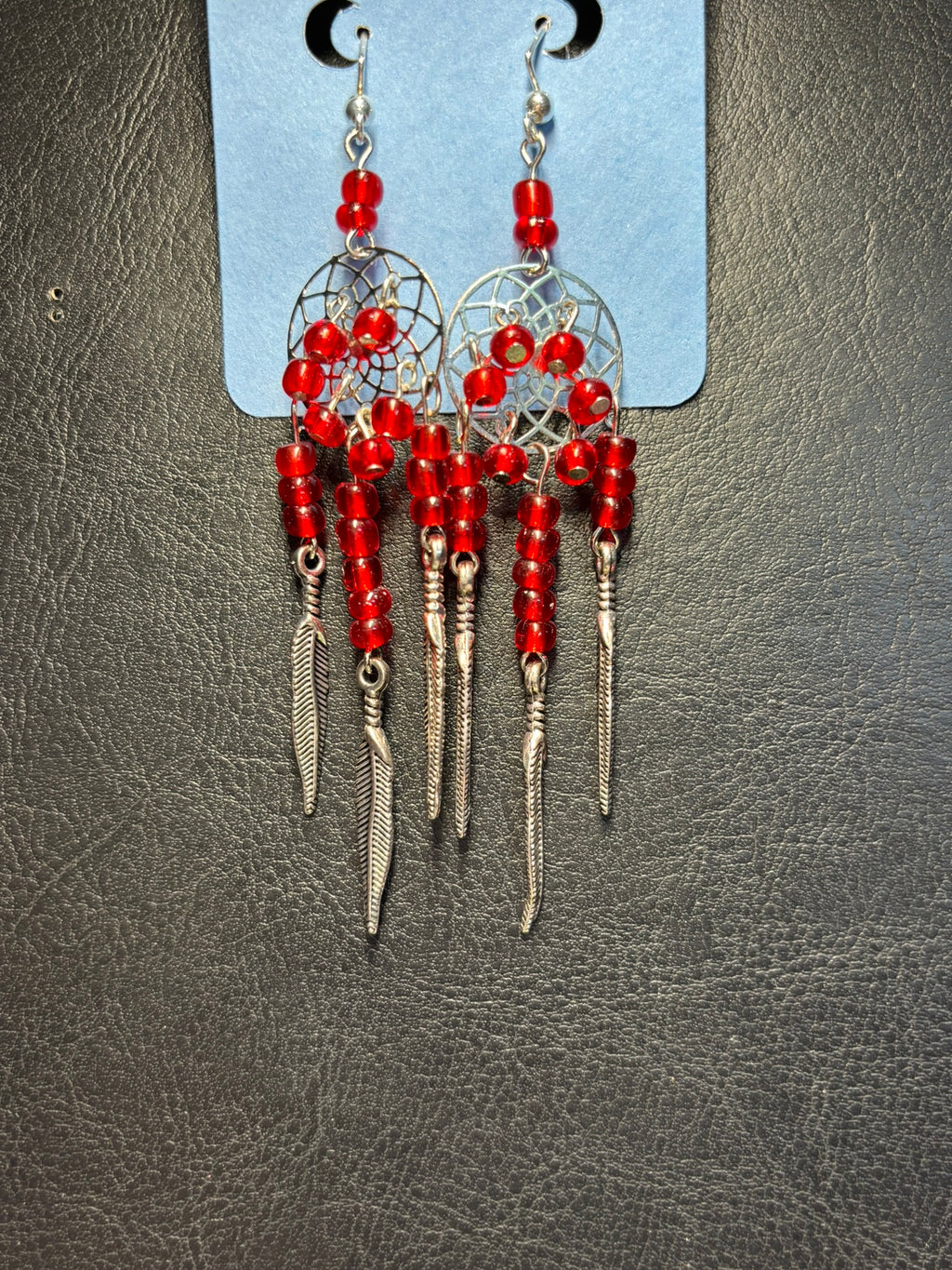 Red Dreamcatcher Earrings