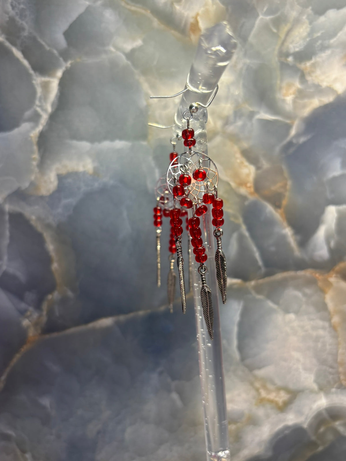 Red Dreamcatcher Earrings