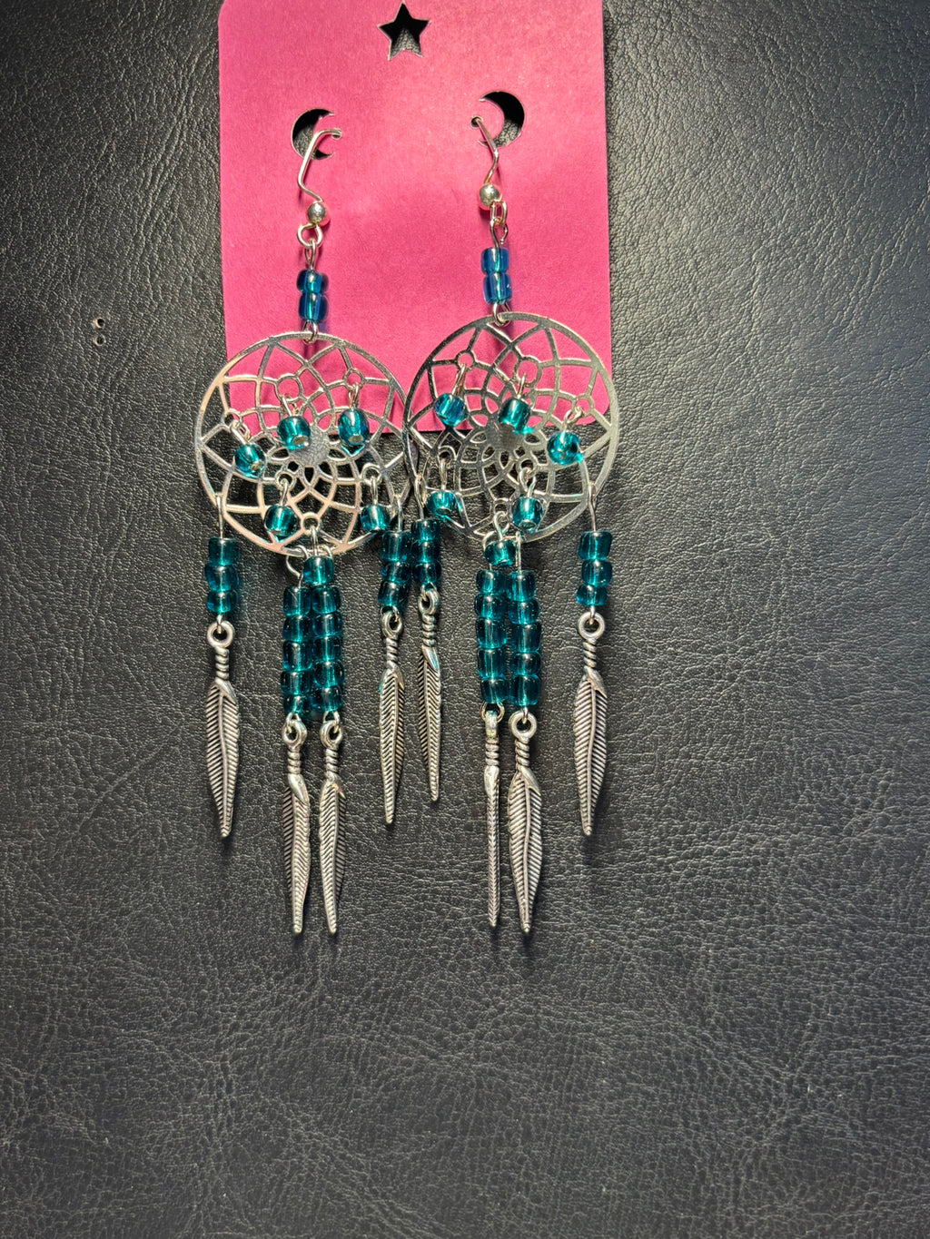 Teal Dreamcatcher Earrings