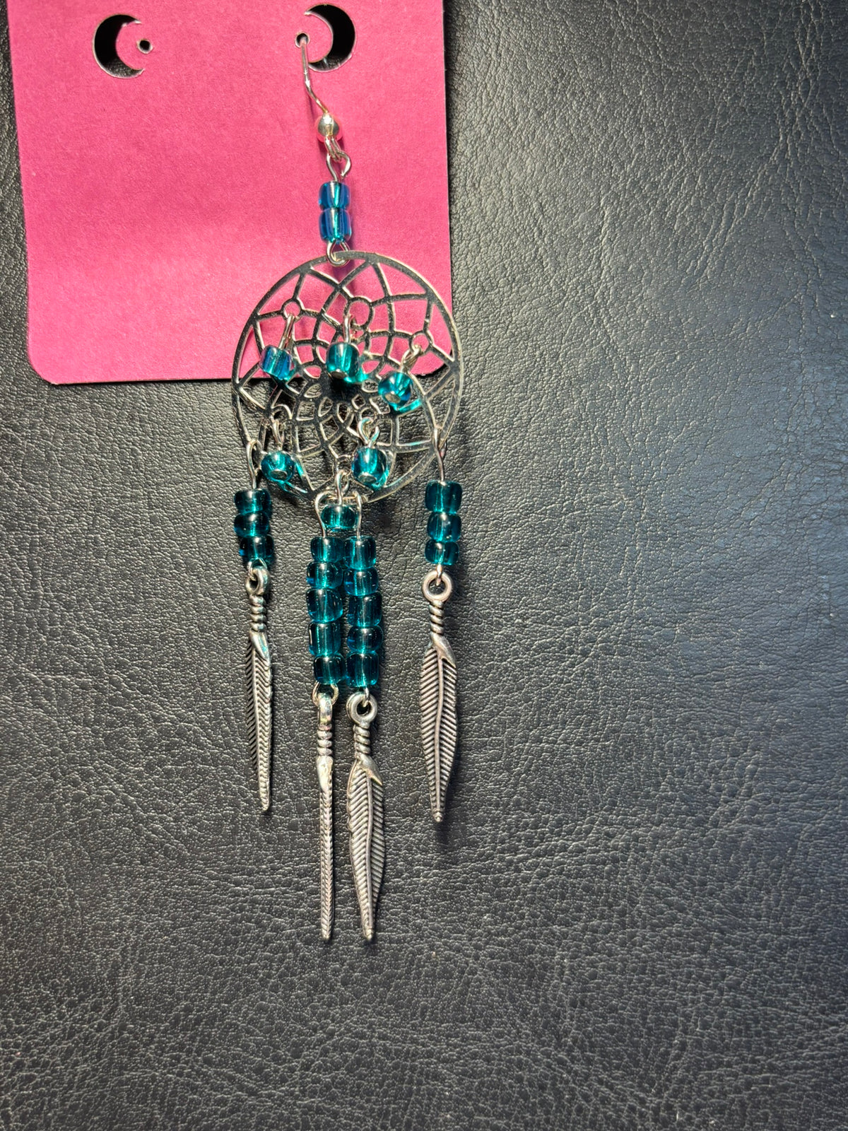 Teal Dreamcatcher Earrings