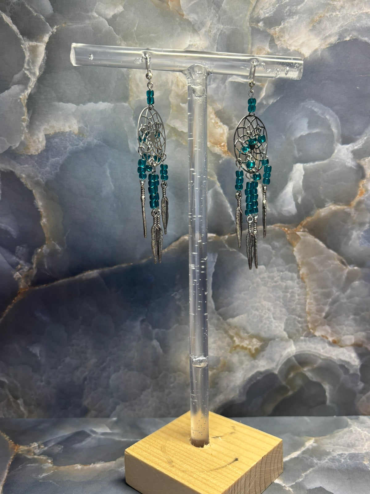 Teal Dreamcatcher Earrings