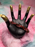 Red Green and White #1 Beaded Kumihimo Braided Bracelet