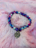 Heart Lock Charm Stretch Bracelet