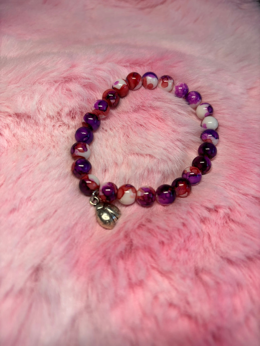Ladybug Charm Stretch Bracelet