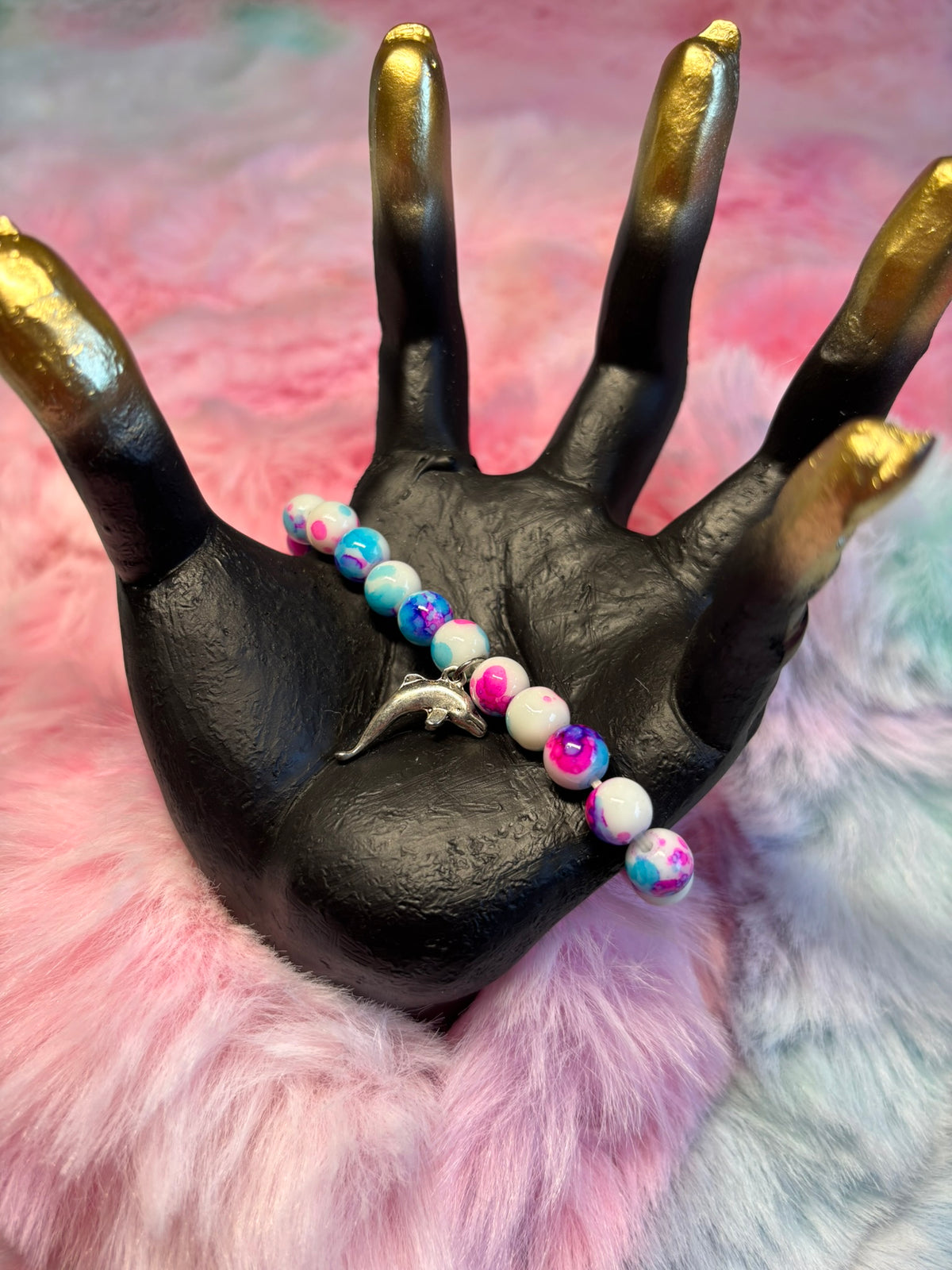 Dolphin Charm Stretch Bracelet