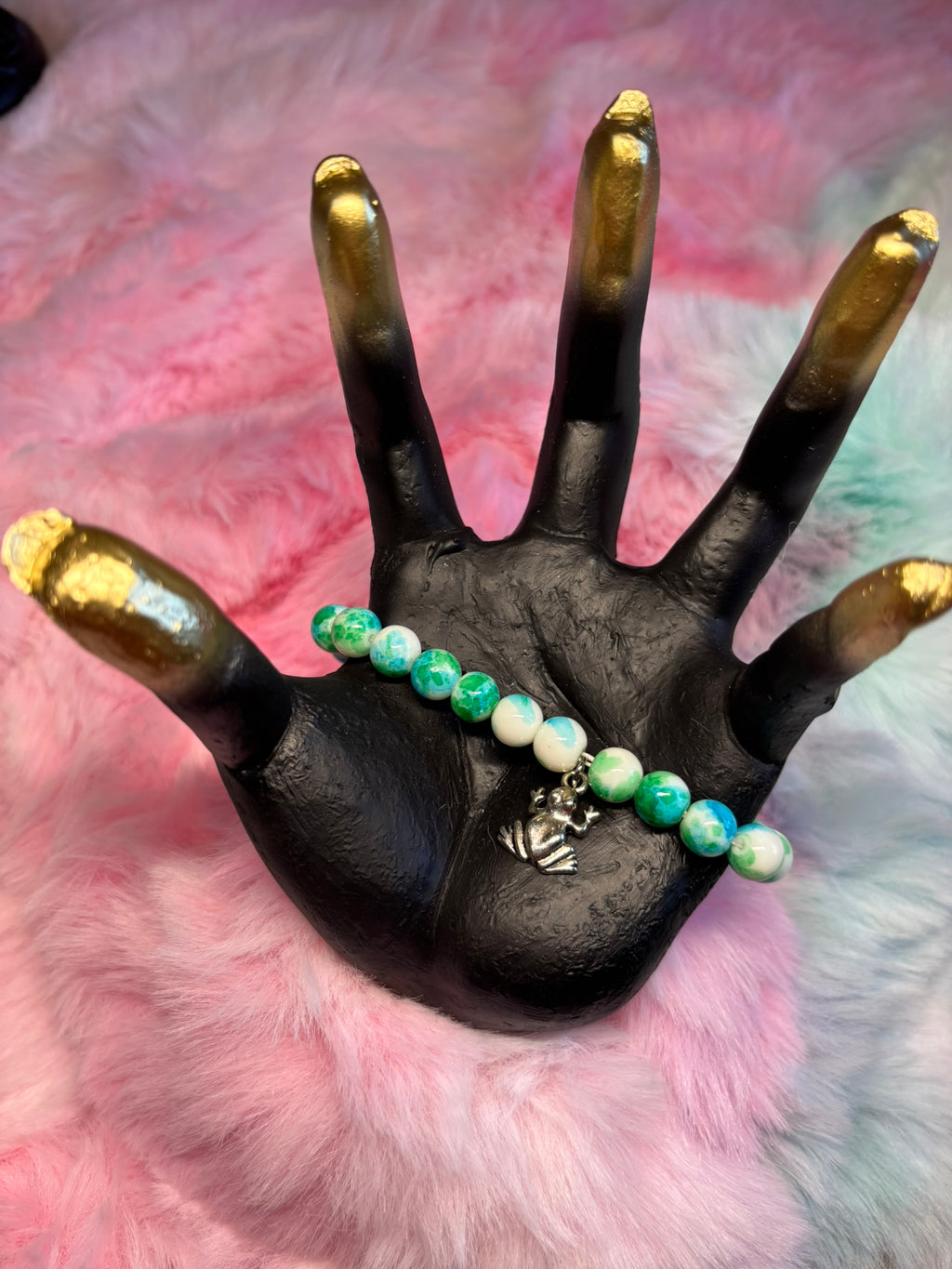 Frog Charm Stretch Bracelet