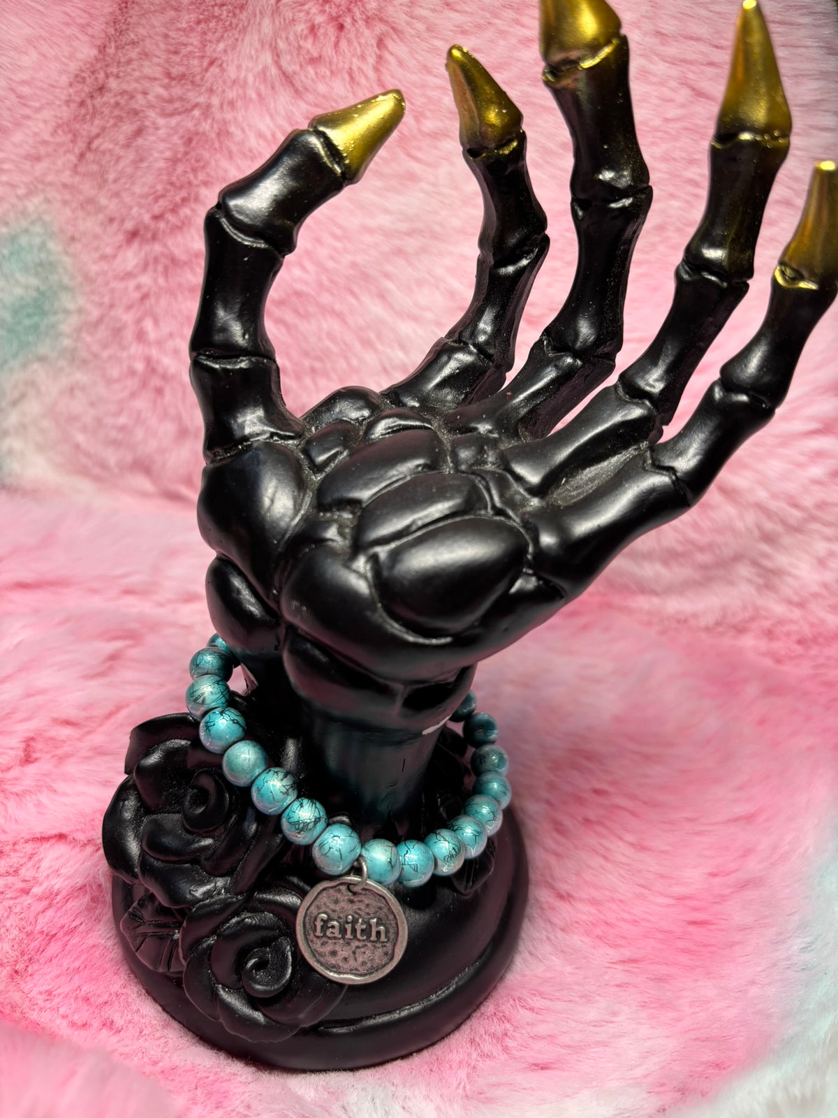 Faith Coin Charm Stretch Bracelet