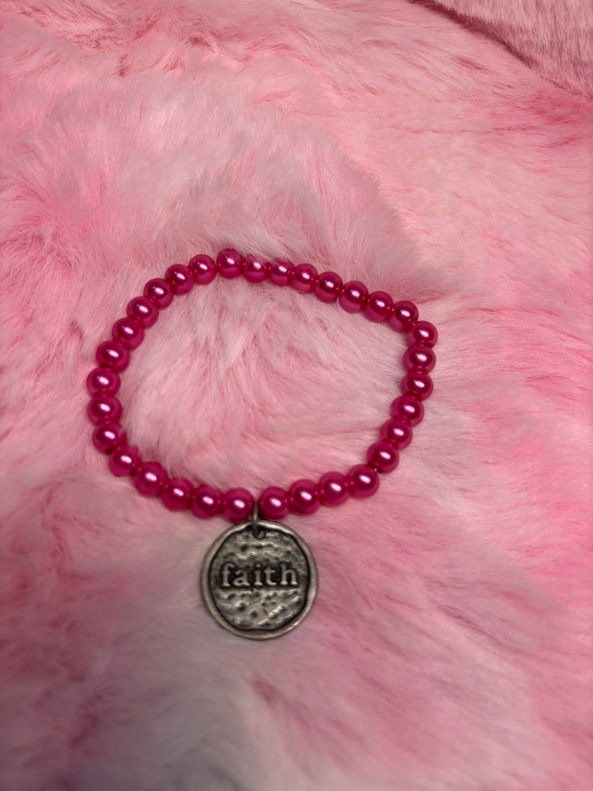 Faith Coin Charm Stretch Bracelet