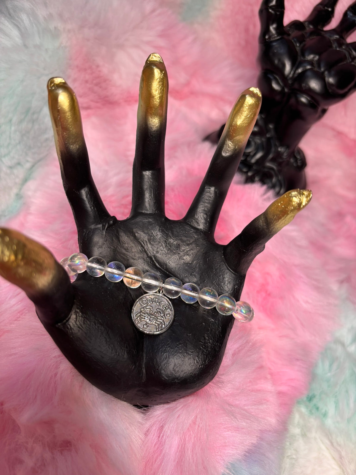 Cancer Charm Stretch Bracelet