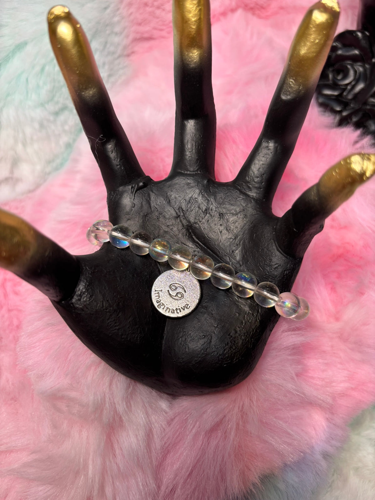 Cancer Charm Stretch Bracelet
