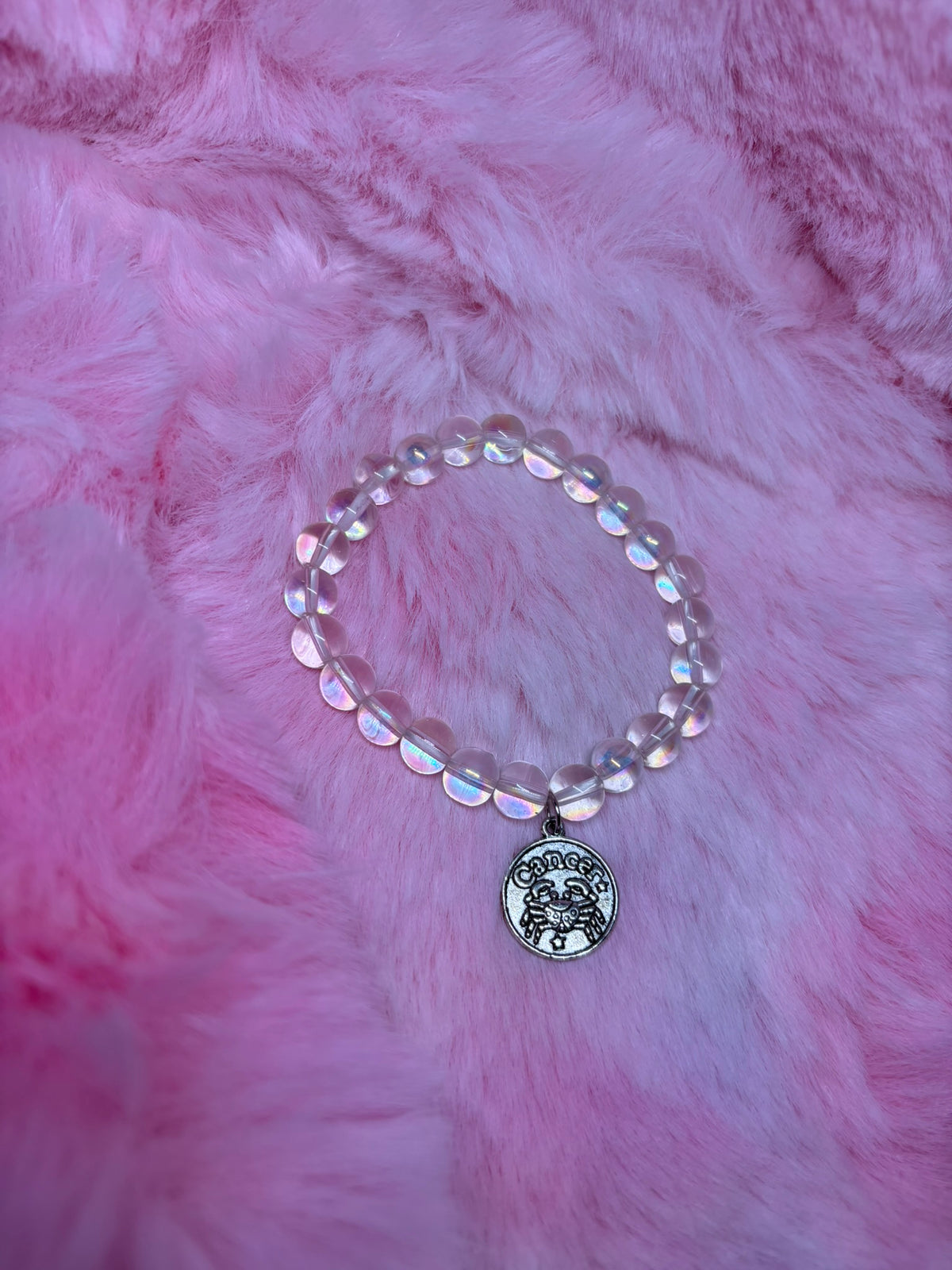 Cancer Charm Stretch Bracelet