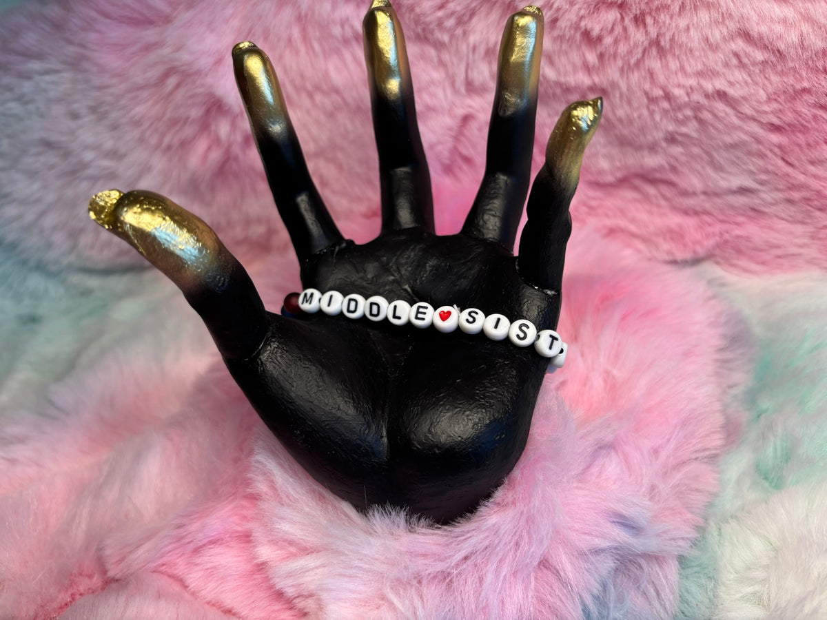 Sister Letter Beads Stretch Bracelet