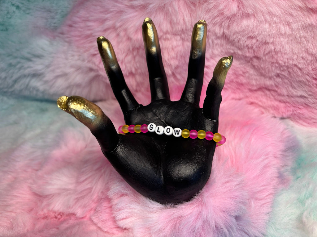 Glow Letter Beads Stretch Bracelet