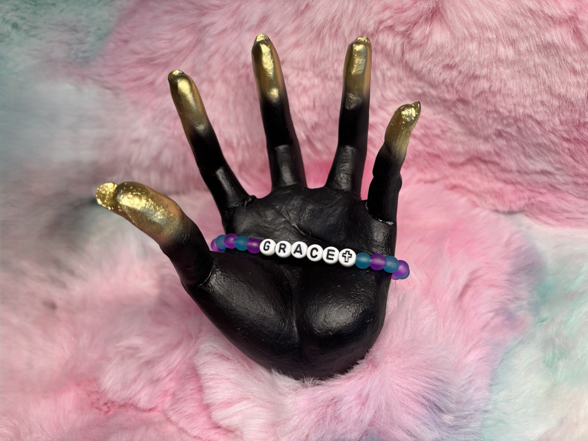 Grace Letter Beads Stretch Bracelet