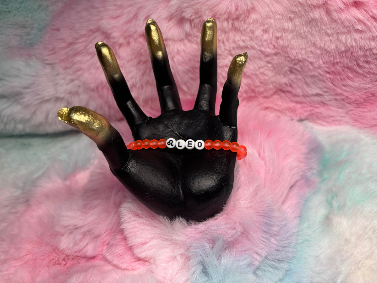 Leo Letter Beads Stretch Bracelet