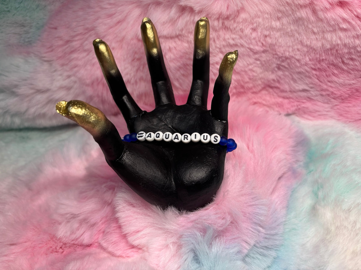 Aquarius Letter Beads Stretch Bracelet