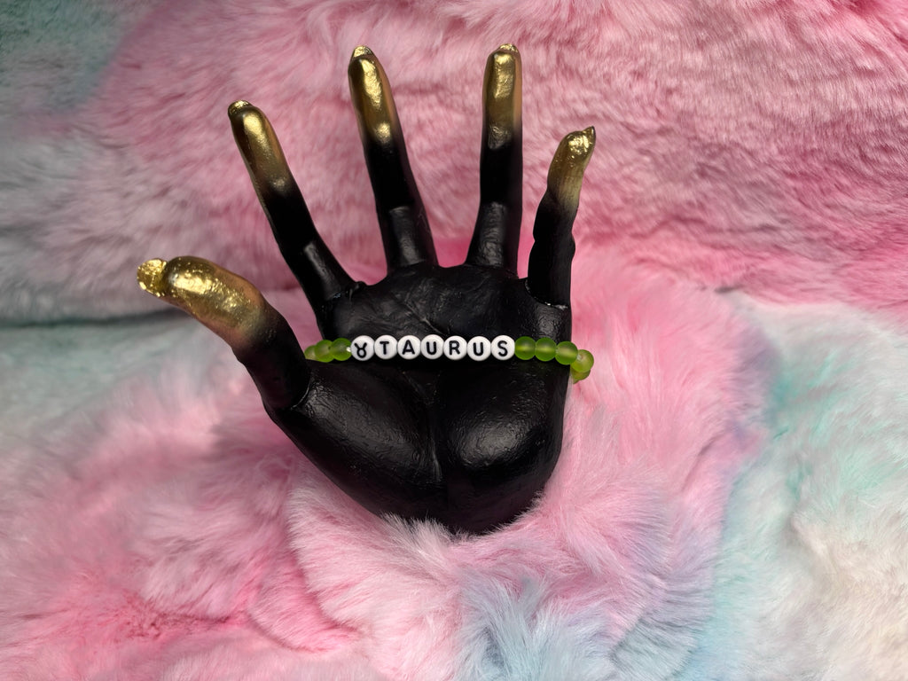 Taurus Letter Beads Stretch Bracelet