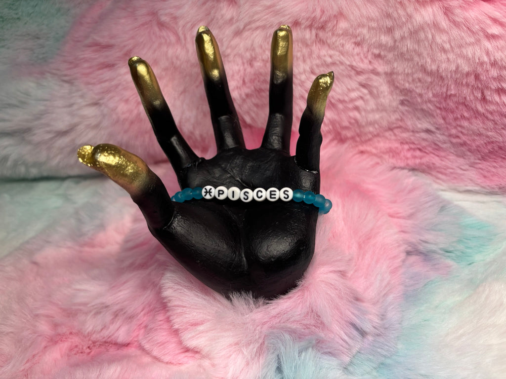 Pisces Letter Beads Stretch Bracelet