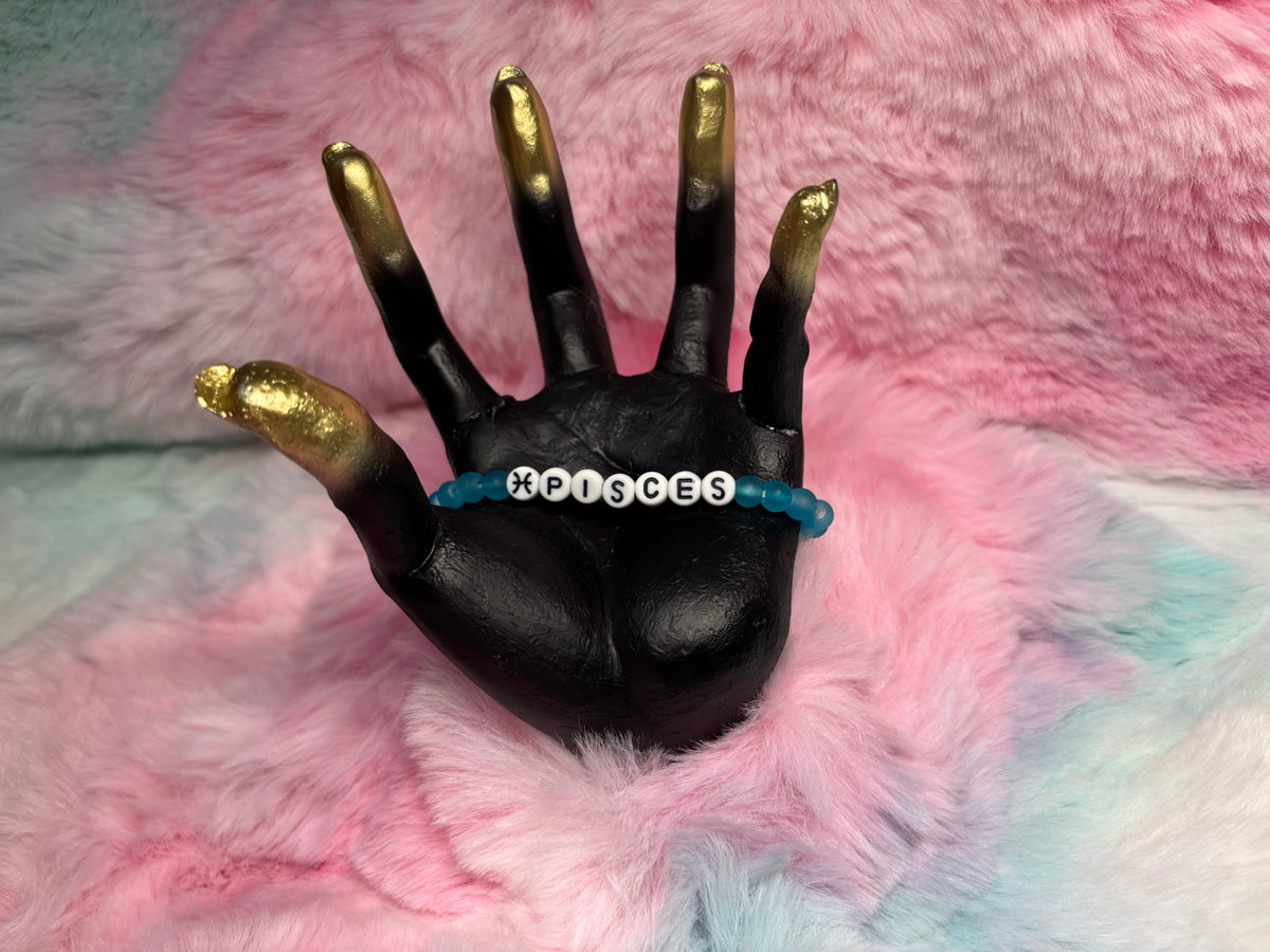Pisces Letter Beads Stretch Bracelet