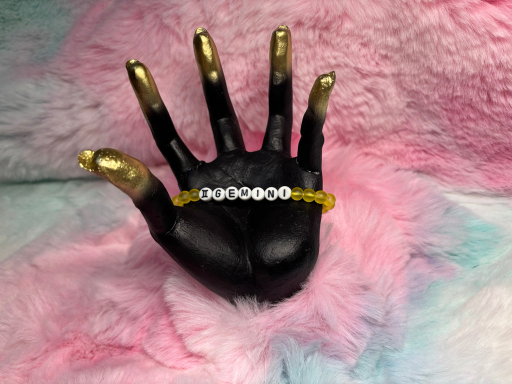 Gemini Letter Beads Stretch Bracelet
