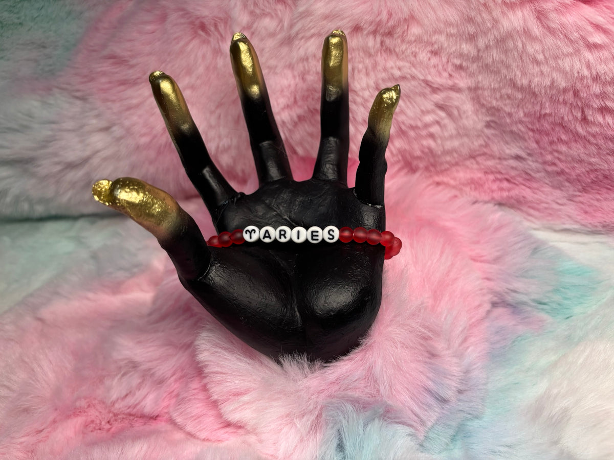 Aries Letter Beads Stretch Bracelet