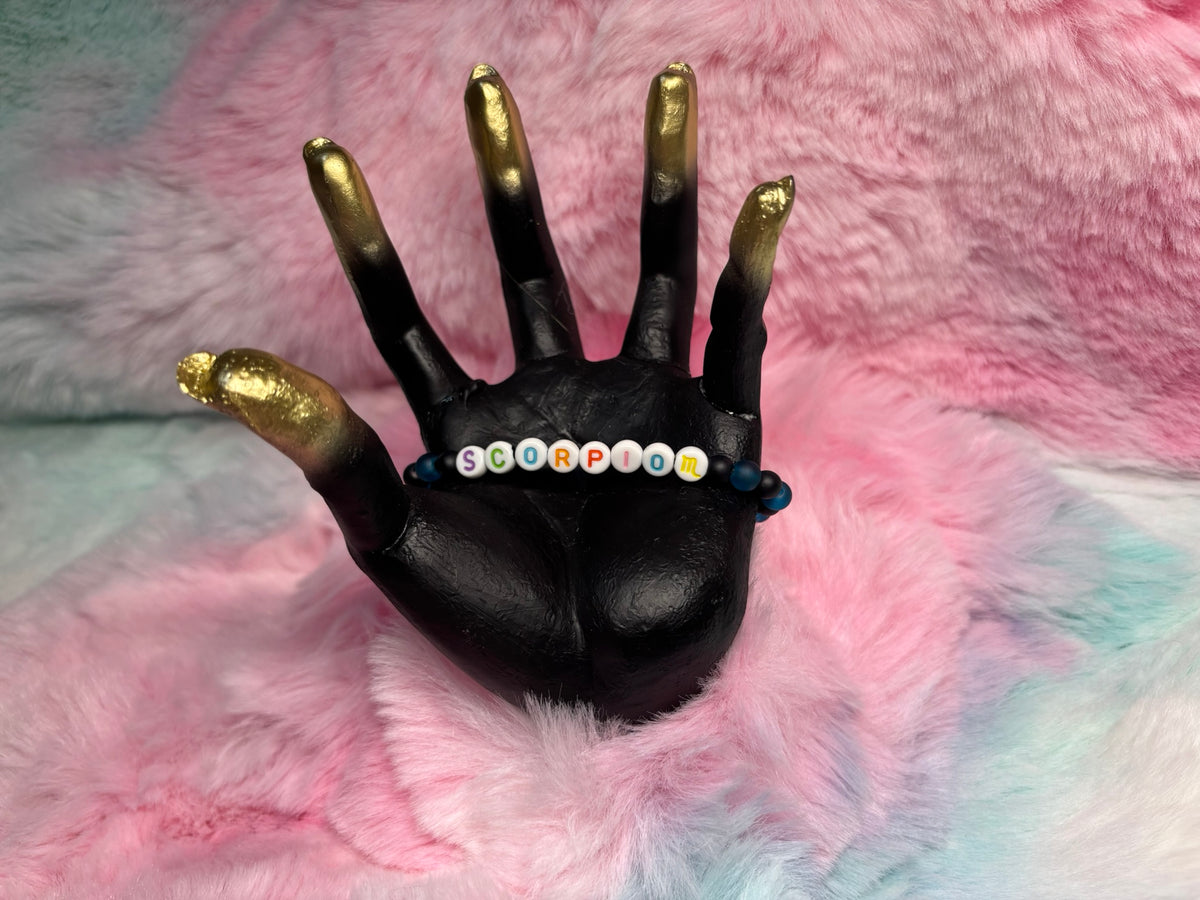Scorpio Letter Beads Stretch Bracelet