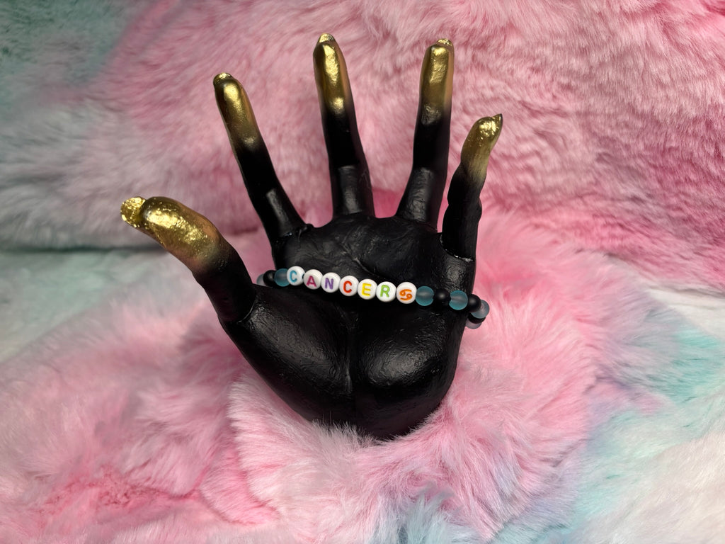 Cancer Letter Beads Stretch Bracelet