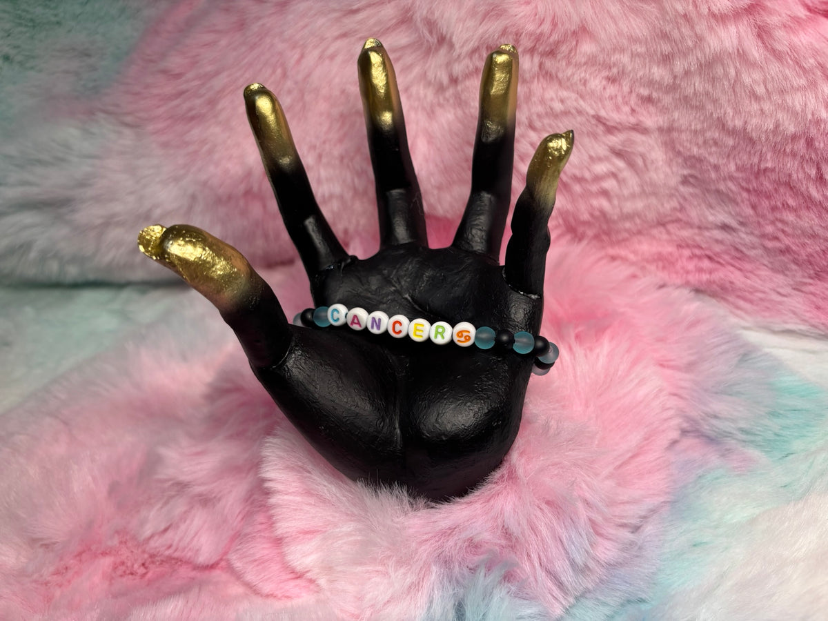 Cancer Letter Beads Stretch Bracelet