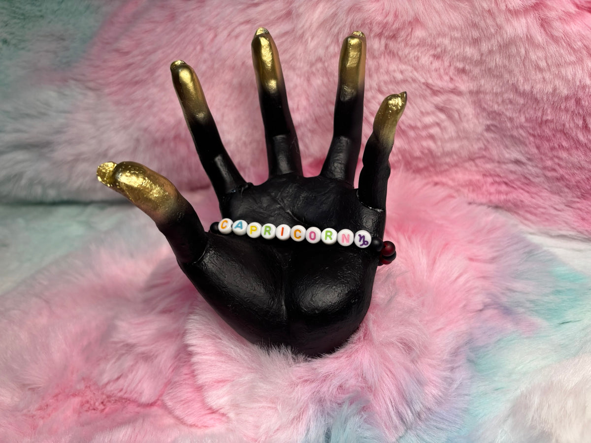 Capricorn Letter Beads Stretch Bracelet