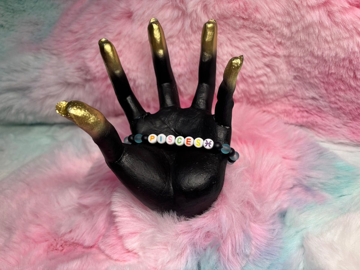 Pisces Letter Beads Stretch Bracelet