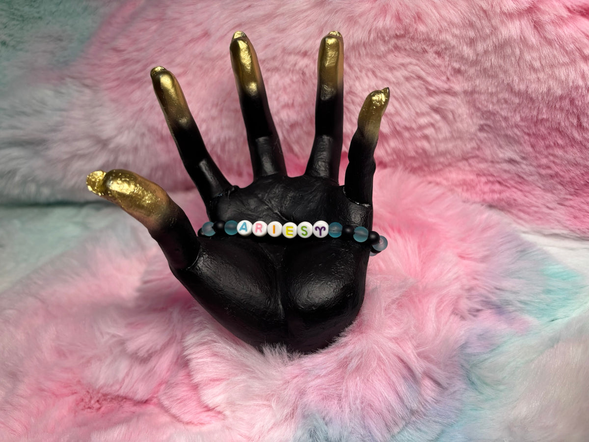 Aries Letter Beads Stretch Bracelet