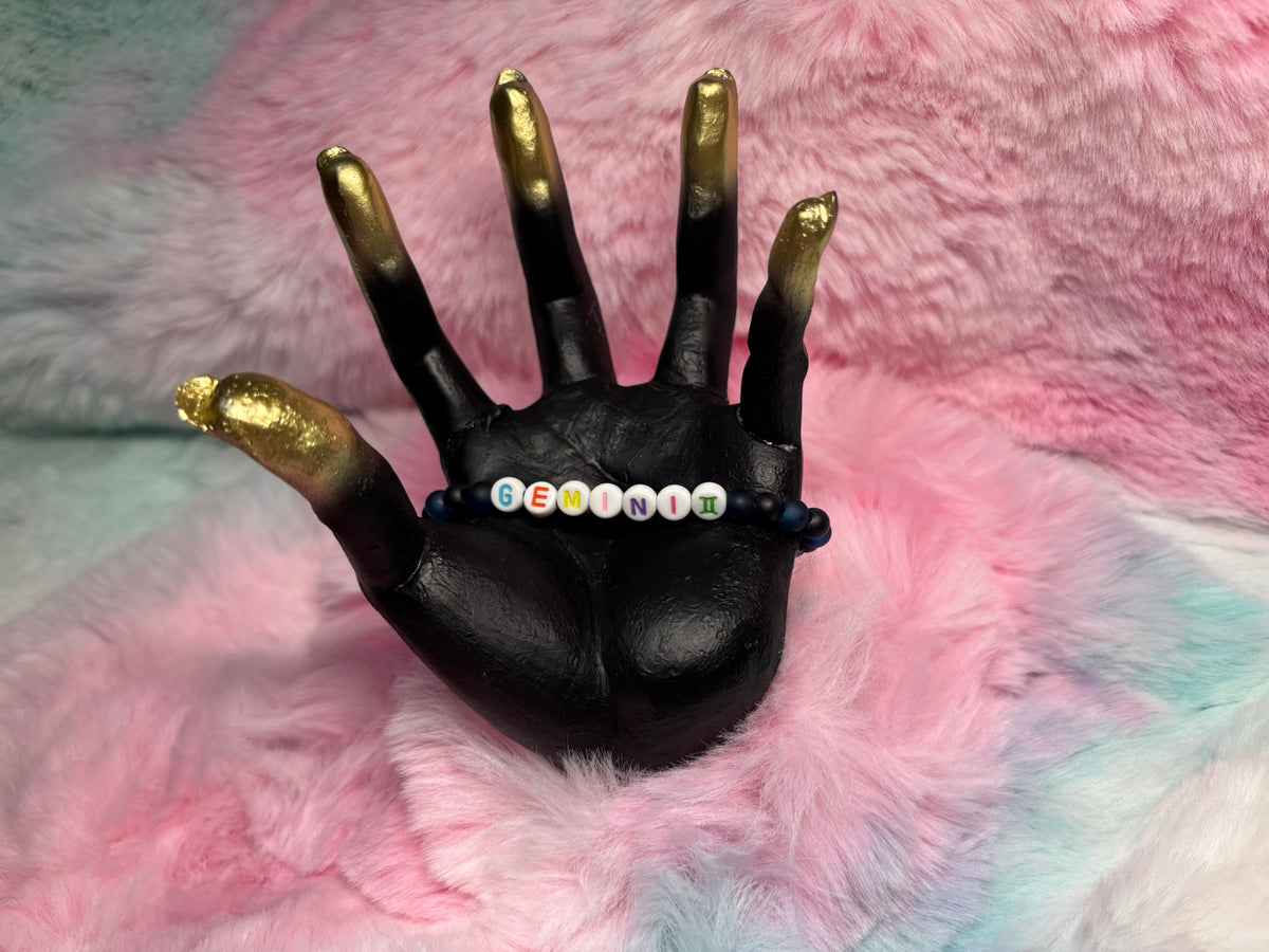 Gemini Letter Beads Stretch Bracelet