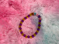 Faith Rainbow Heart Letter Beads Stretch Bracelet