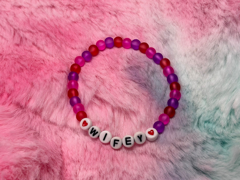 Wifey Letter Beads Stretch Bracelet