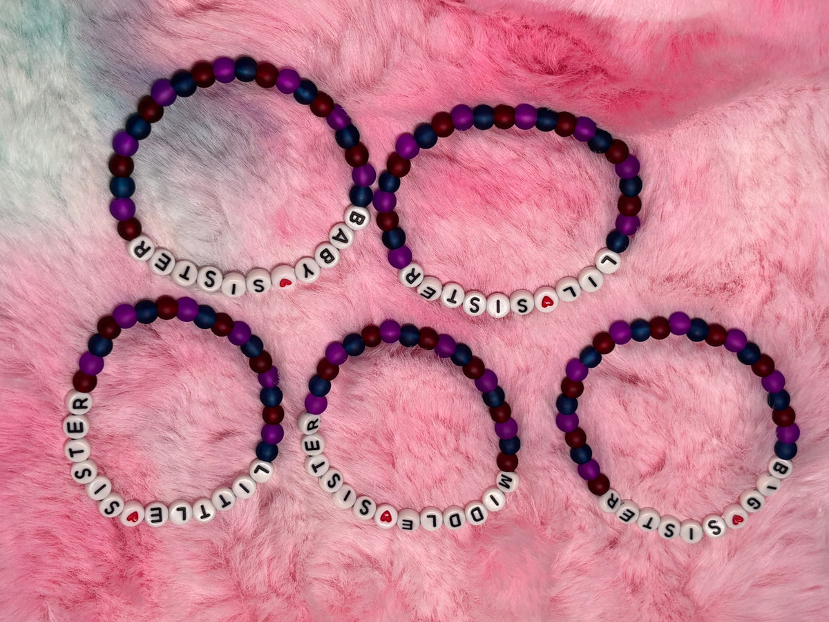 Sister Letter Beads Stretch Bracelet