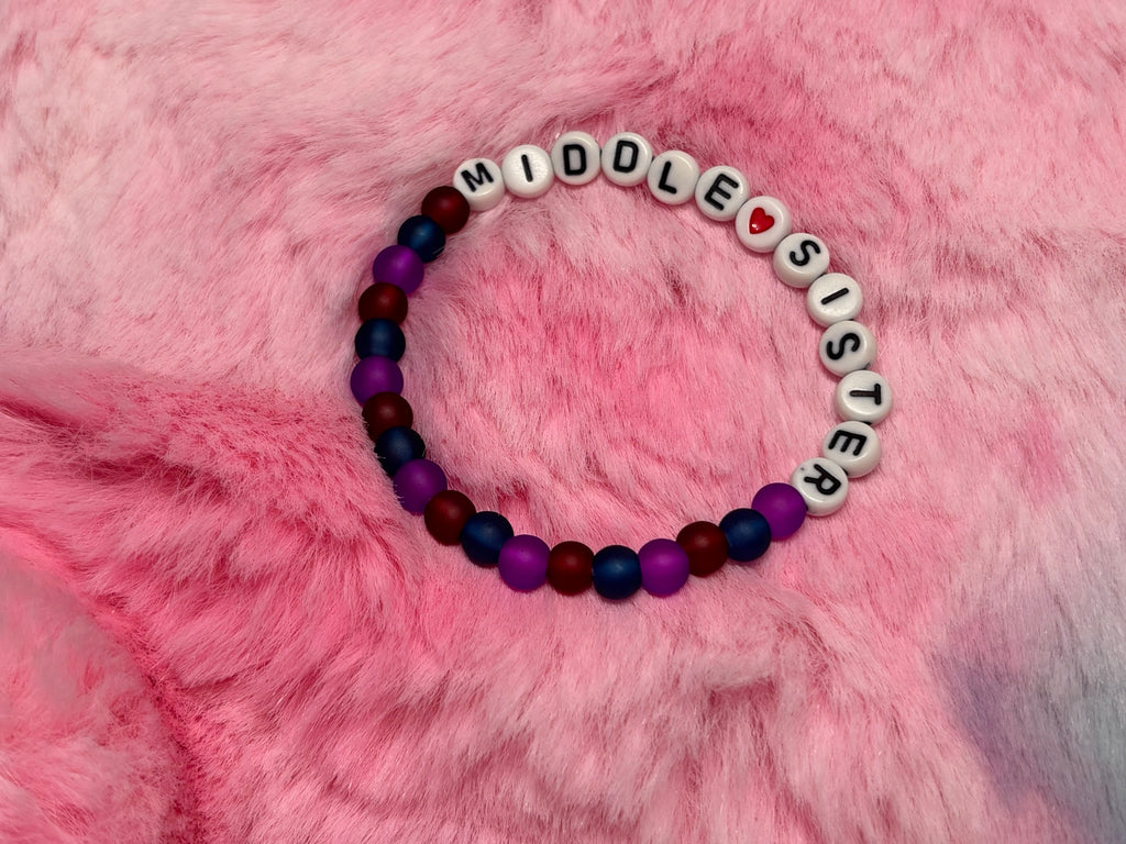 Sister Letter Beads Stretch Bracelet