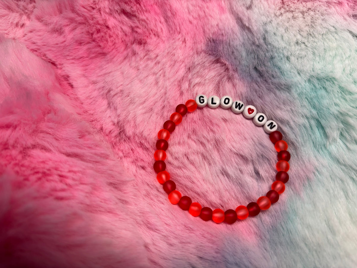 Glow On Letter Beads Stretch Bracelet