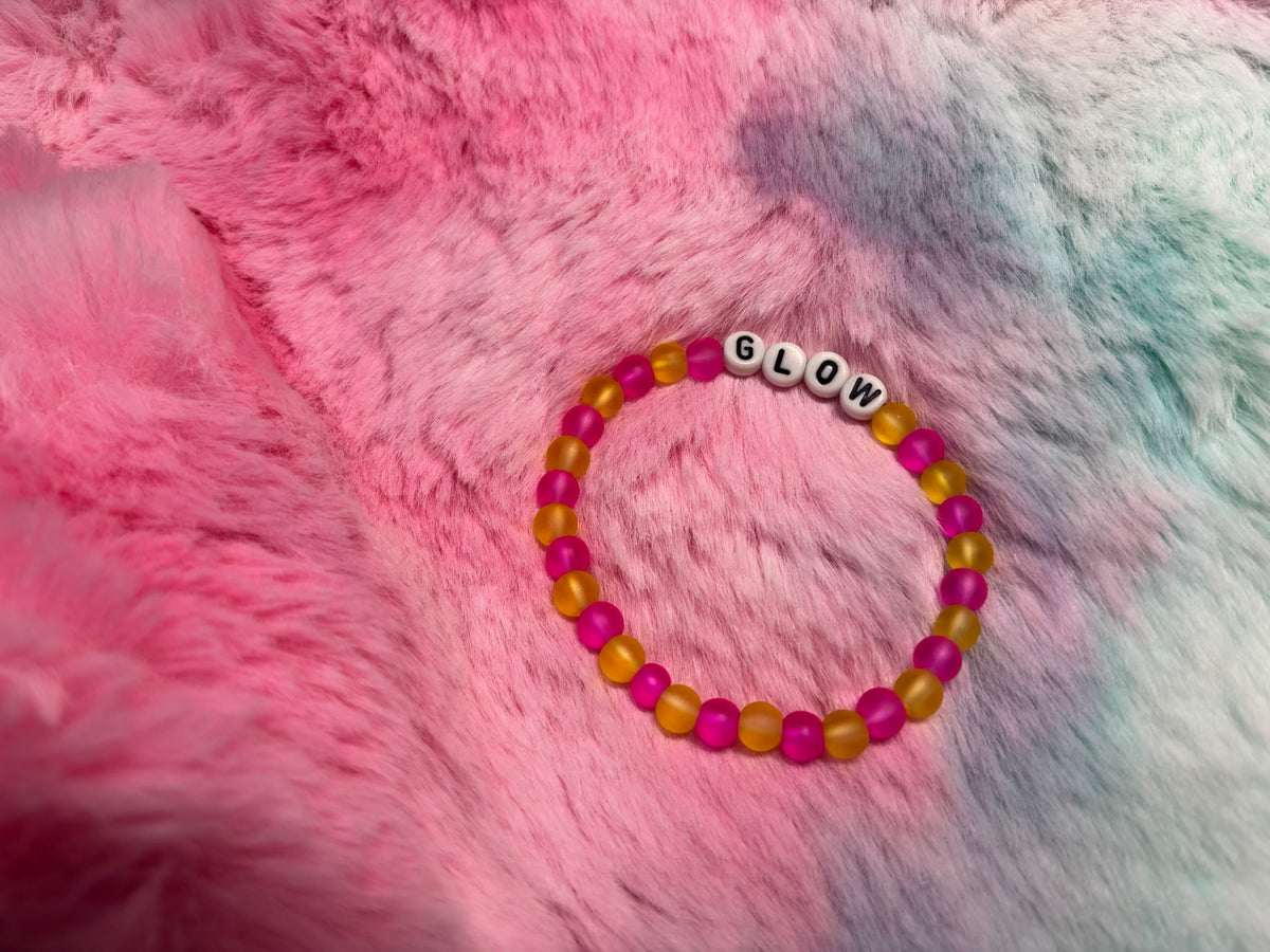 Glow Letter Beads Stretch Bracelet