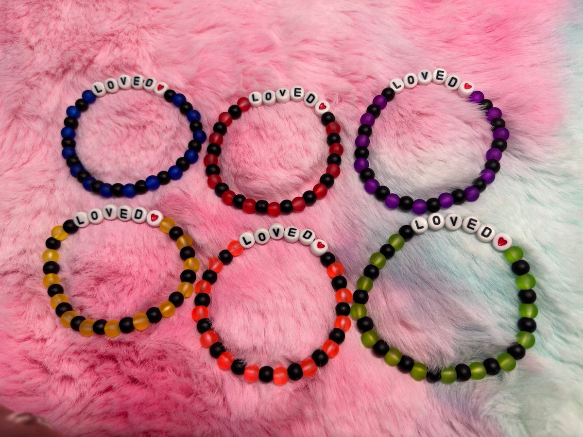Loved Letter Beads Stretch Bracelet