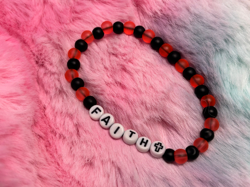 Faith Letter Beads Stretch Bracelet