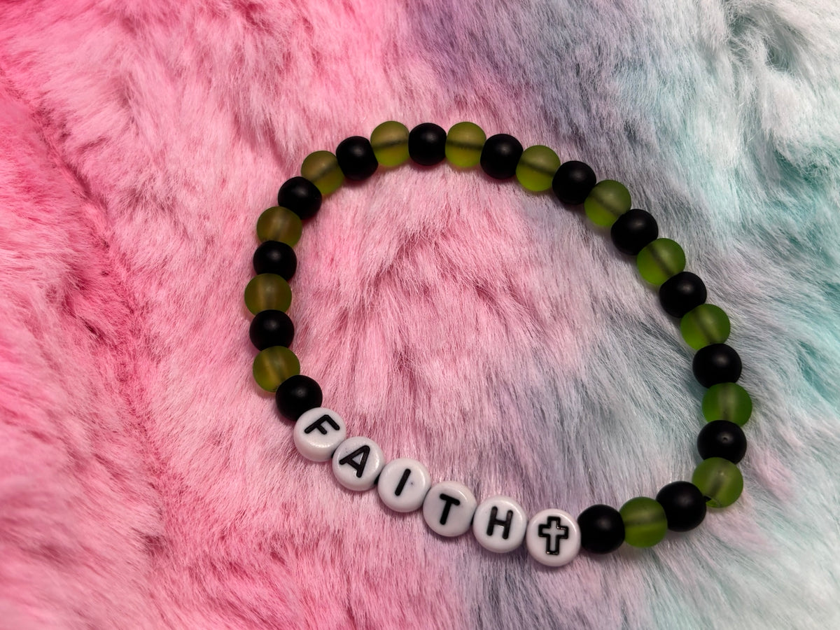Faith Letter Beads Stretch Bracelet