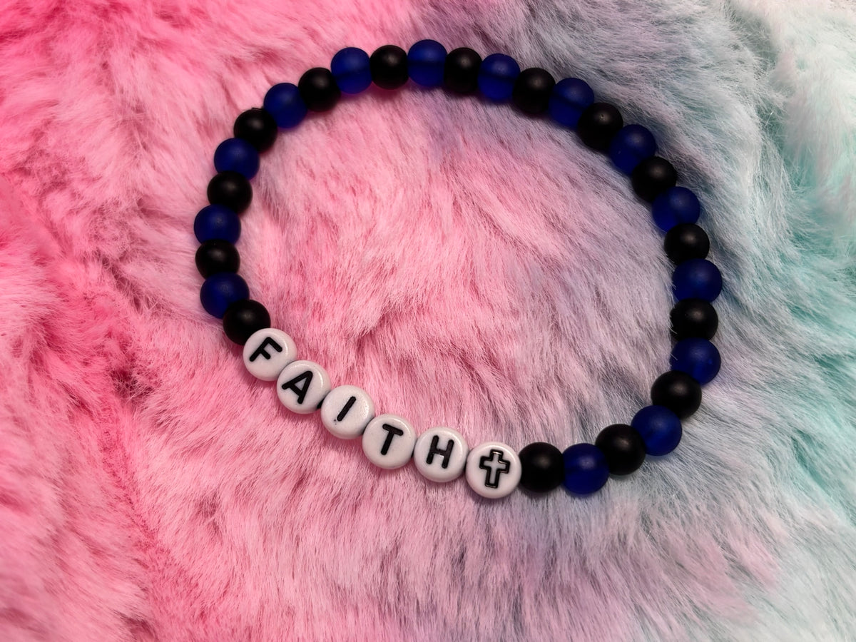 Faith Letter Beads Stretch Bracelet