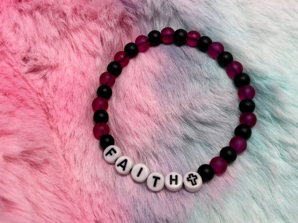Faith Letter Beads Stretch Bracelet
