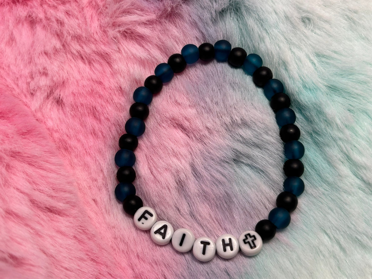 Faith Letter Beads Stretch Bracelet