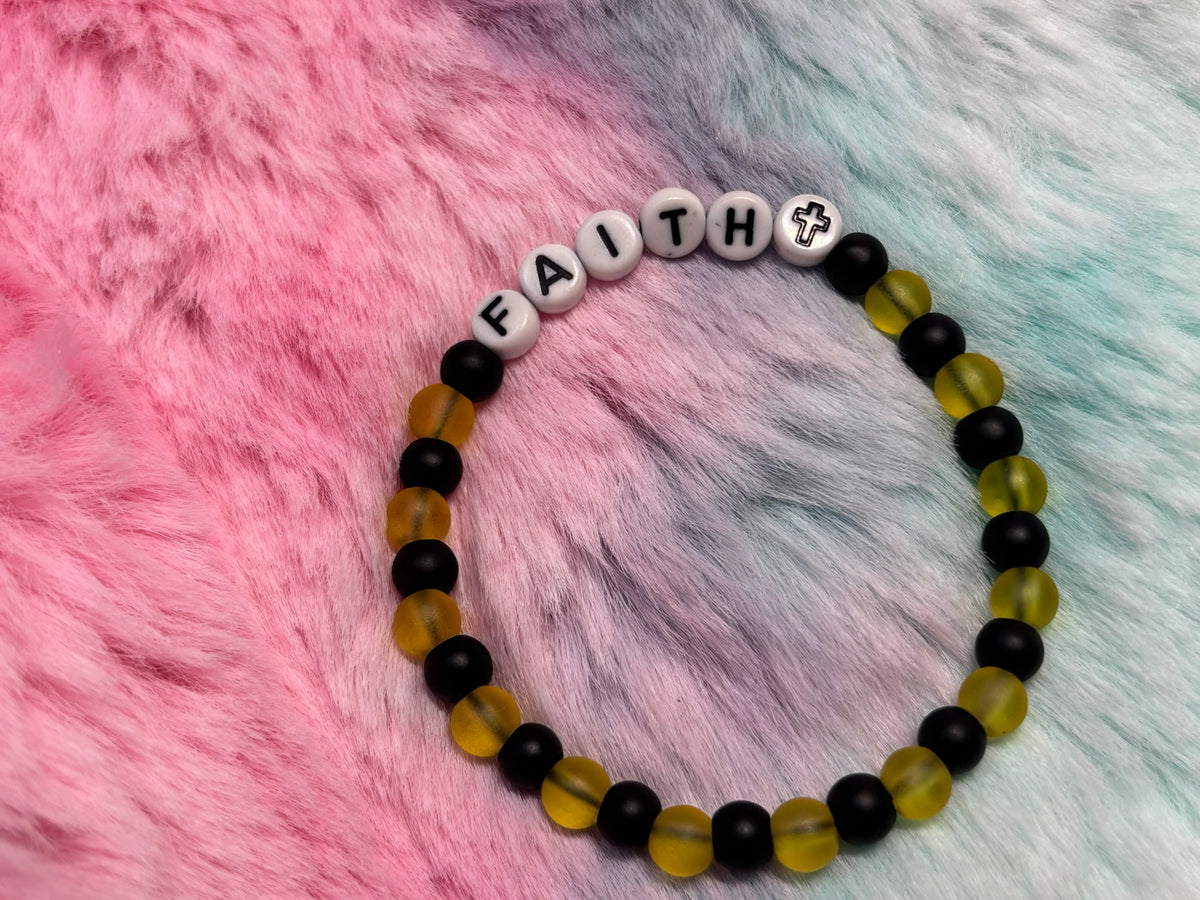 Faith Letter Beads Stretch Bracelet