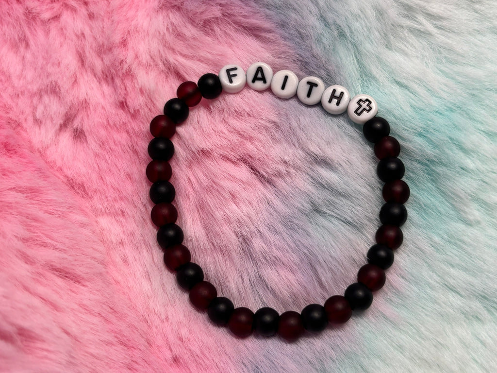 Faith Letter Beads Stretch Bracelet