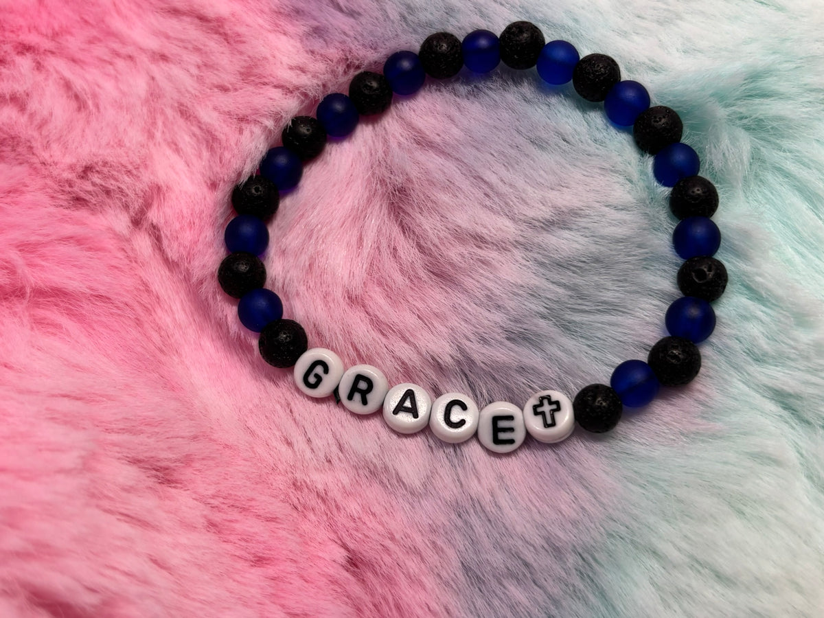 Grace Letter Beads Stretch Bracelet
