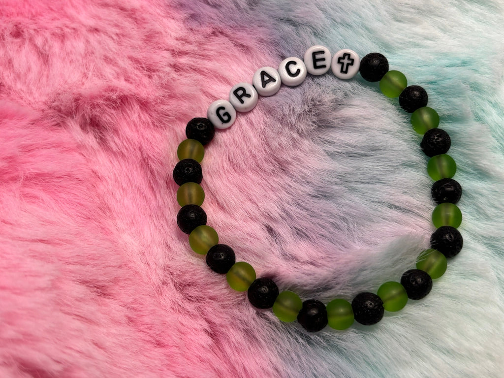 Grace Letter Beads Stretch Bracelet