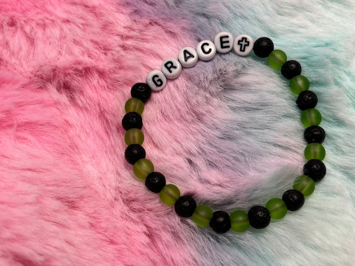 Grace Letter Beads Stretch Bracelet